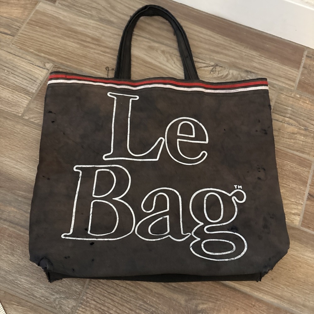 Le Bag tote vintage ladies 1980s era‎ made in Taiwan sturdy canvas black and red